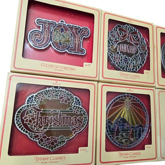 Vintage 1970s Hallmark Tiffany Classics Christmas Ornaments - Picture 2 of 8